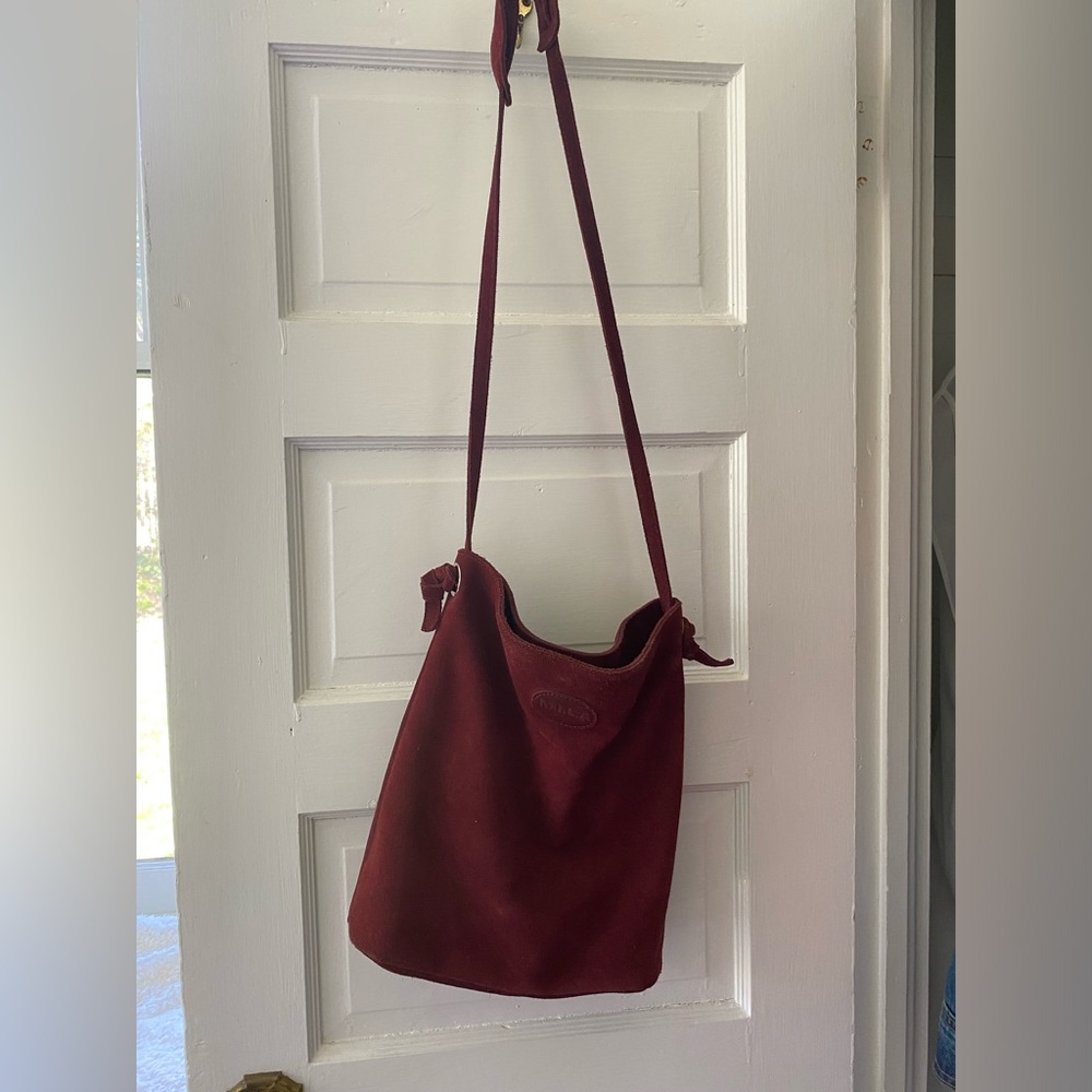 M.I.L.A. Burgundy suede tote